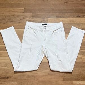 Banana Republic Women's Crisp White Distressed Skinny Fit Jeans Women’s 28/6
